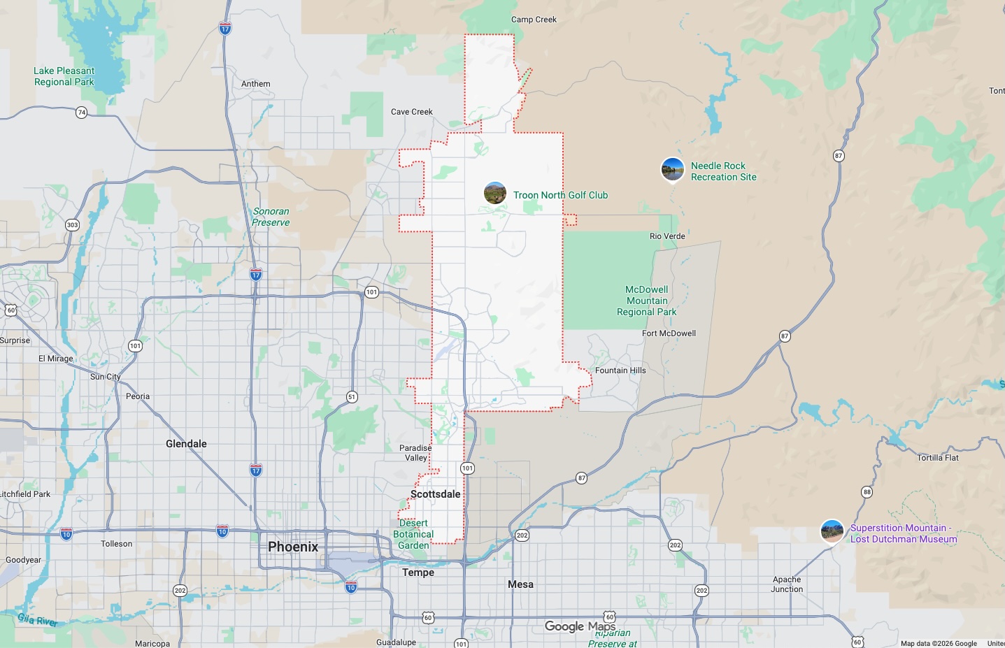 Precision Garage Door Service® of Scottsdale & East Valley map